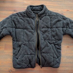 Cozy Black Quilted Kids Jacket